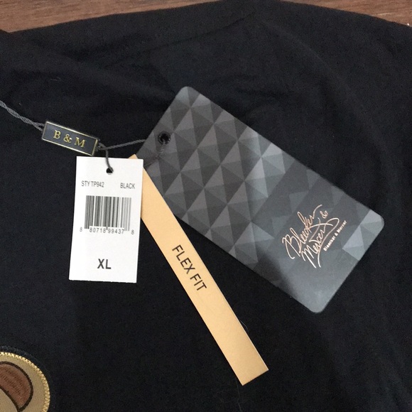 Bleecker & Mercer Mens XL Black Short Sleeve Embroidered Teddy Bear - Picture 2 of 4